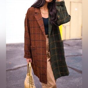 Dressed in Lala OG Scorpio Coat Brown/Green Size 2X/3X